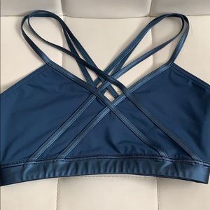 Cross front halter bra top.